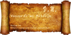 Veszprémi Milán névjegykártya