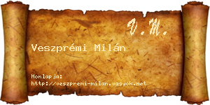 Veszprémi Milán névjegykártya